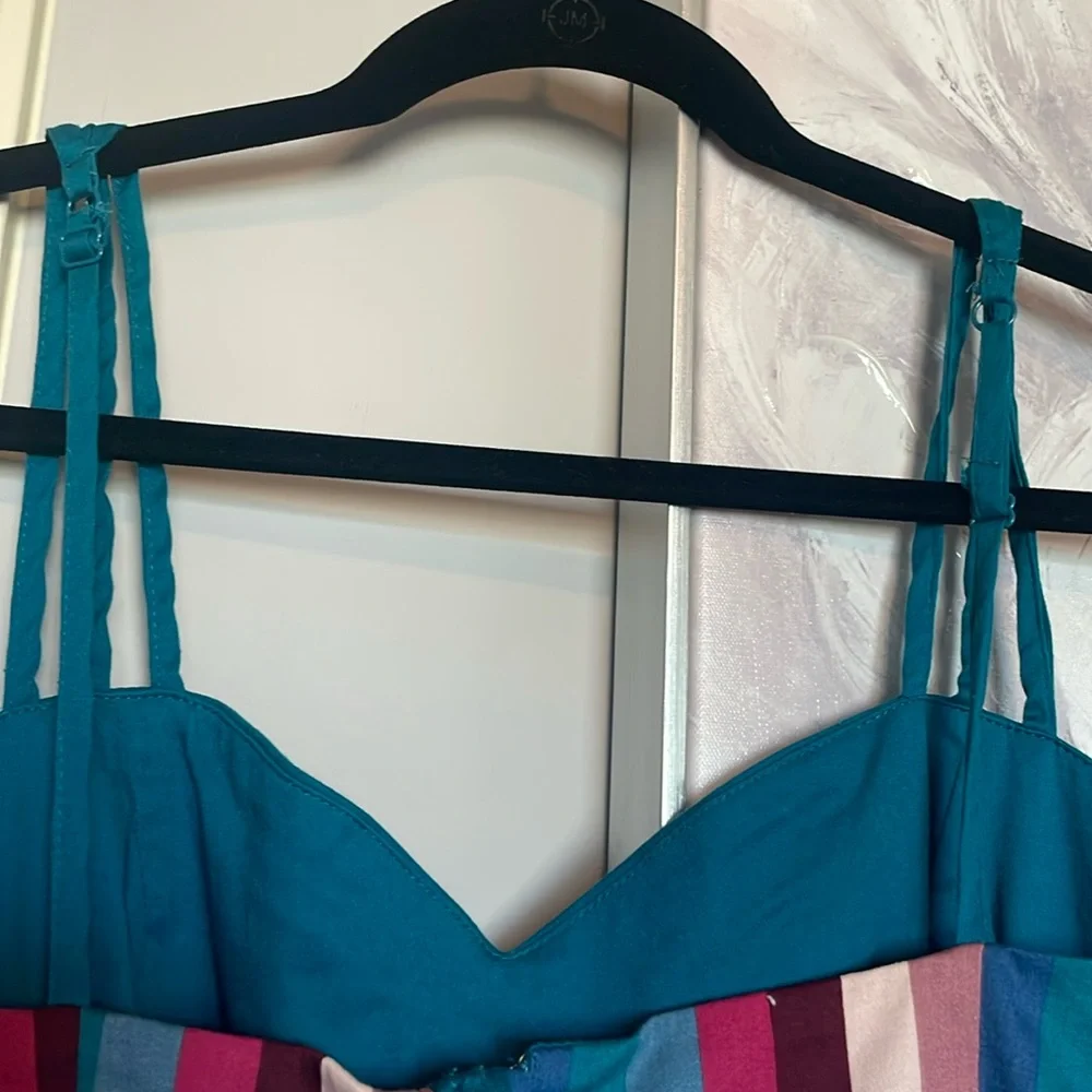 Collectif Nova Swing Dress Stripe Sz 14 - Picture 4 of 10